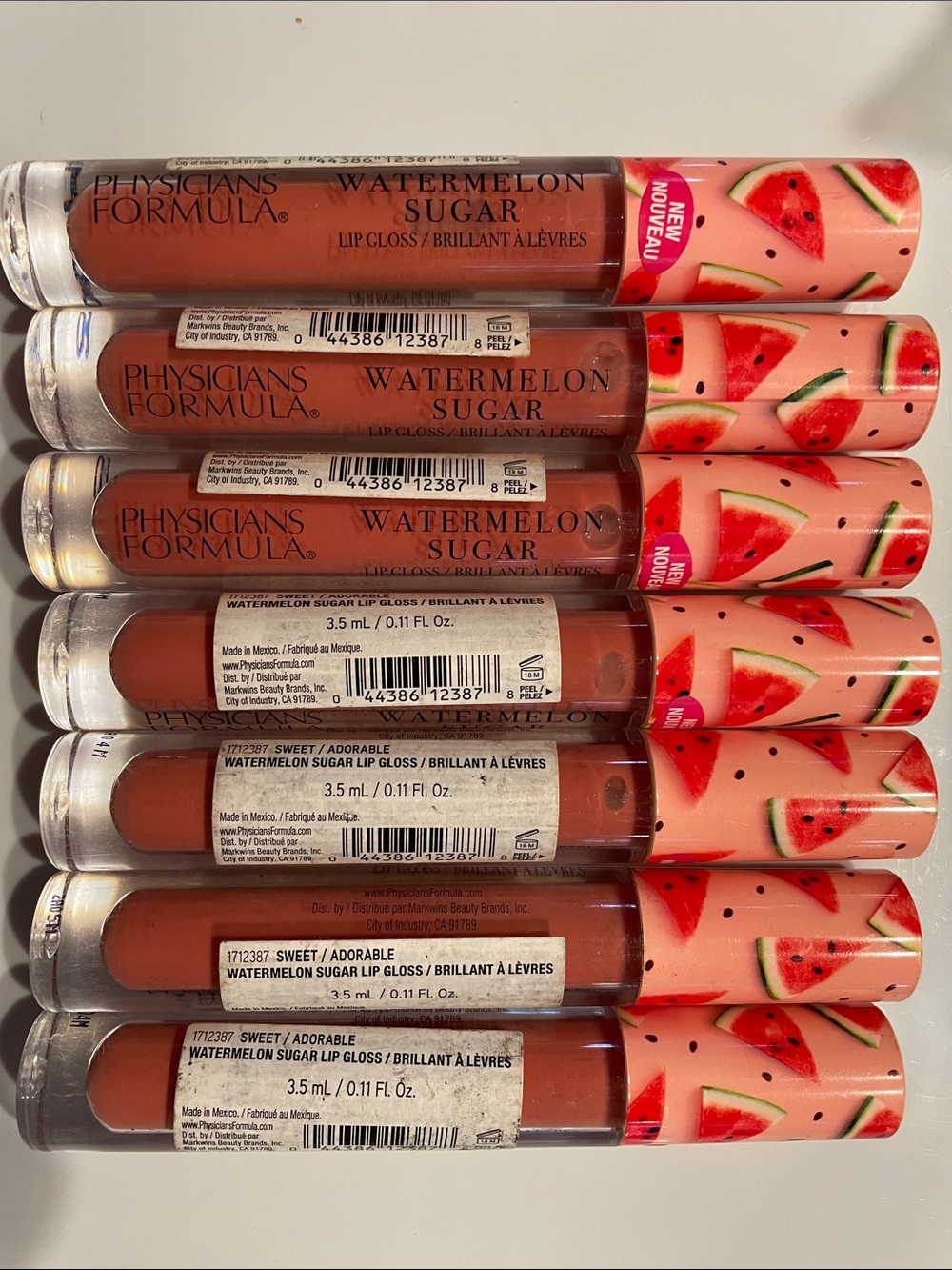 Physicians Formula Watermelon Sugar  Lip Gloss Sweet / Adorable Set of 7